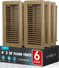 Floor Register 4X10, 6 Pack Brown Vent Covers, Heavy Duty Steel Walkable. Fixed Price $38.36.