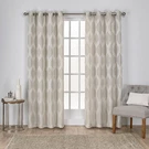 Exclusive Home Montrose Ogee Geometric Textured Linen Grommet Top Curtain Panel. Fixed Price $21.81.