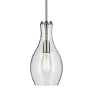 Everly 13.75 In. 1-LIGHT Brushed Nickel Shaded Bell Hanging Pendant (ob). Fixed Price $114.99.