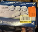 Homewerks Worldwide 10-B83-WCH-B Chrome 3-HANDLE Tub & Shower Kit, 8IN. Fixed Price $40.50.