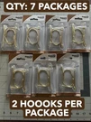 7-PACK Lot National Hardware N186-866 Coat Hat Hooks Polished Brass Gold Finish. Fixed Price $28.31.