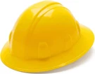 Pyramex 4 Point Full Brim Hard Hat With Ratchet Suspension - Yellow. Fixed Price $22.00.