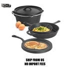 Megachef Pre-seasoned Castiron 5PC Kitchen Cookware Set, Pots And Pans. Fixed Price $107.08.