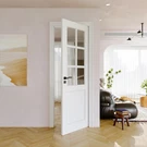 28" X 80" Clear Glass Slab Door, 6-LITE French Interior Pre-finished. Fixed Price $431.99.