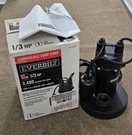 Everbilt 1/3 Hp Submersible Sump Pump W/tethered Float Switch SBA033BC 3,400 Gph. Fixed Price $99.99.