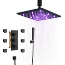Casainc 12" Ceiling Mount Luxury Shower System With Led Light & 6 Body Jets. Fixed Price $350.00.