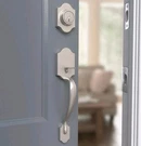 Amazon Basics Door Handleset Shelby Lever Single Cylinder ZIQ50S10 Satin Nickel. Fixed Price $18.88.