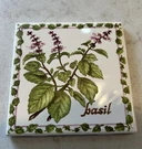 Set Of 3 Jeffrey Court Ceramic Botanical Herb Tiles 4 Made Usa. Fixed Price $12.00.