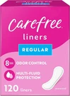 Carefree Panty Liners For Women, Regular Unwrapped Unscented With 8-HOUR. Fixed Price $25.99.