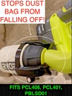 Dust Lock Ryobi Sander Bag Attachment For PCL406, PCL401, PBLSD01. Fixed Price $22.30.