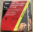Dennis Electric Water Pipe Freeze Protection Cable 12 Ft Long. Fixed Price $19.75.