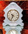 Lanshire Self Starting Hand Painted Porcelain Clock Signed Electric Works Grt. Fixed Price $60.00.