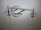 Jazava 14.3 In. 2-LIGHT Chrome Vanity Over Mirror With Clear Glass Shade. Fixed Price $38.66.