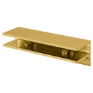 Crl Brass Finish Solid Rectangular Glass Shelf Clamp With Support Leg. Fixed Price $45.00.