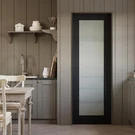 28 X 80 Black Door Slab, Frosted Glass Interior Panel, Soild & Finished Sha. Fixed Price $499.99.
