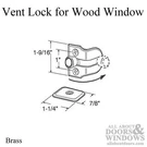 Prime-line / Fhc U9939 Wood Window Vent Lock 2-PACK Brass-plated Steel. Fixed Price $6.88.