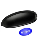 *5 Pack* Cosmas Cabinet Hardware Flat / Matte Black Cup Pulls #7712FB. Fixed Price $13.45.