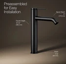 Kohler 77959-4A-BL Single-hole Bathroom Faucet Matte Black W/ Pop-up Drain. Fixed Price $575.37.