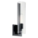 Kichler Jemsa 1 Light Wall Sconce Modern With Clear Fluted Glass In Black. Fixed Price $87.50.