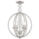 Livex Lighting 40914 Chrome Arabella 4-LIGHT 15"W Pillar Candle Pendant. Fixed Price $229.96.
