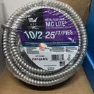 Afc Cable Systems 10/2 X 25 Ft. Solid Mc Lite. Fixed Price $80.00.
