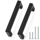 Probrico Cabinet Handles Stainless Steel Kitchen Drawer 4" Hole Center, Black. Fixed Price $15.05.