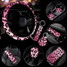 10 Pieces Leopard Printing Car Steering Wheel Cover Center Console Pink. Fixed Price $29.49.