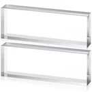 2 Pcs Clear Acrylic Blocks For Display Blank Name Plate Cube St.... Fixed Price $40.65.