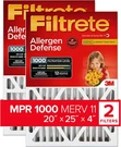 Pack Filtrete 20X25X4, Furnace Air Filter, Mpr 1000 Dp, Micro Allergen Def.. Fixed Price $48.88.