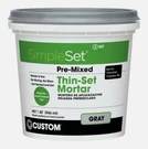 Custom Simpleset Pre-mixed Thin-set Mortar 1 Qt. Gray Ready Use Cttsgqt New!!. Fixed Price $26.80.