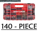 140 Piece Set Impact Craftsman Drill Screwdriver Bits Tool New. Fixed Price $54.20.