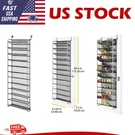 Mainstays 12-TIER Over The Door Shoe Rack Storage Organizer, Mesh, Metal, Gray. Fixed Price $35.99.