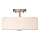 Livex Meridian 13" 2 Light Ceiling Mount, Nickel/off-white Hardback 51053-91. Fixed Price $145.96.