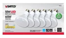 Satco S9022 - 10 Watt BR30 Led Dimmable Light 3000K (6 Bulbs). Fixed Price $21.14.