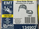 100X Sigma Electric Proconnex 1/2 In. Zinc-plated Steel Hole Strap 134902. Fixed Price $16.18.