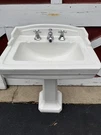 Thomas Creations Pedestal Sink With Faucet. Fixed Price $150.00.