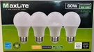 4-1000 Pack Maxlite 60W Equivalent Led Light Bulb Soft White 2700K A19 Dimmable. Fixed Price $1299.99.