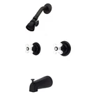 Kingston Brass KB245PX Magellan Tub Shower Faucet Porcelain Cross Handles. Fixed Price $103.83.
