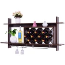 Wall Mount Wine Rack Organizer With Glass Holder & Storage Shelf Home Decor. Fixed Price $34.00.
