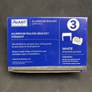 Avant White Aluminum Straight Rail Bracket. Fixed Price $19.95.