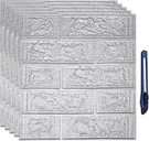 Uxcell 3D Panels Peel And Stick, 30PCS Foam Brick Wallpaper Silver/gray. Fixed Price $40.10.