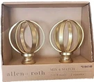 Allen + Roth 2-PACK Brushed Gold Steel Curtain Rod Finials Cage 5184148. Fixed Price $24.99.