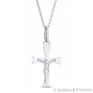 Cross Charm Jesus Pendant Christian Crucifix & Chain Necklace Sterling Silver. Fixed Price $34.99.