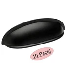 *10 Pack* Cosmas Cabinet Hardware Flat / Matte Black Cup Pulls #7712FB. Fixed Price $29.65.