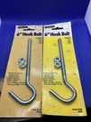 Lot Of 2, Stanley 6" Zinc Plated Hook Bolt & Nuts 76-6440. S9. Fixed Price $9.99.