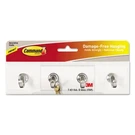 3M HOM18Q Decorative Key Rail, 8W X 1/2D 1/8H White/silver, 4 Hooks/pack. Fixed Price $21.60.