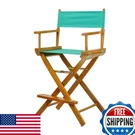 Casual Home 24 Directors Chair Honey Oak Frame-with Teal Canvas Counter Height. Fixed Price $118.30.