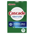 Cascade Complete Powder Dishwasher Detergent, Fresh Scent, 75 Oz, White. Fixed Price $13.00.