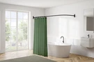 Utopia Alley Rustproof Wall Mounted Alu 68*28" L-shape Corner Shower Curtain Rod. Fixed Price $64.76.
