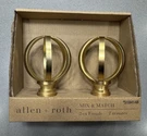 Allen + Roth 2-CT Curtain Rod Finials / End Caps Brushed Gold Finish. Fixed Price $10.99.